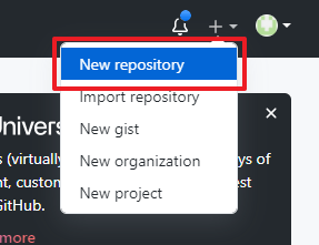 Create new GitHub Repository